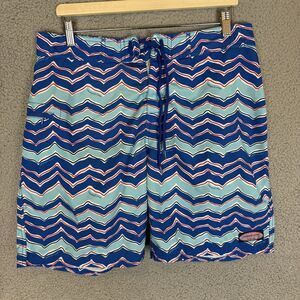 Vineyard Vines Board Shorts Mens 33 Blue Striped Lightweight Beach‎ Surf